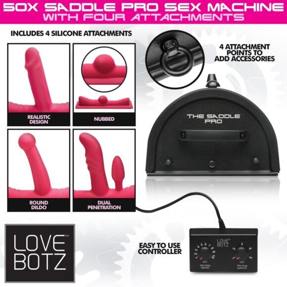 50X Saddle Pro Sex Machine with 4 Attachments - Image 3